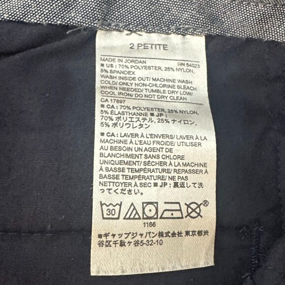 Banana Republic Womens Shorts Tailored Diamond Geometric Blue Size 2 Petite - Picture 7 of 8